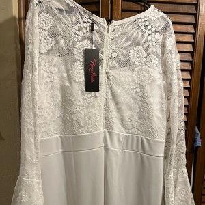 White country style lace dress
